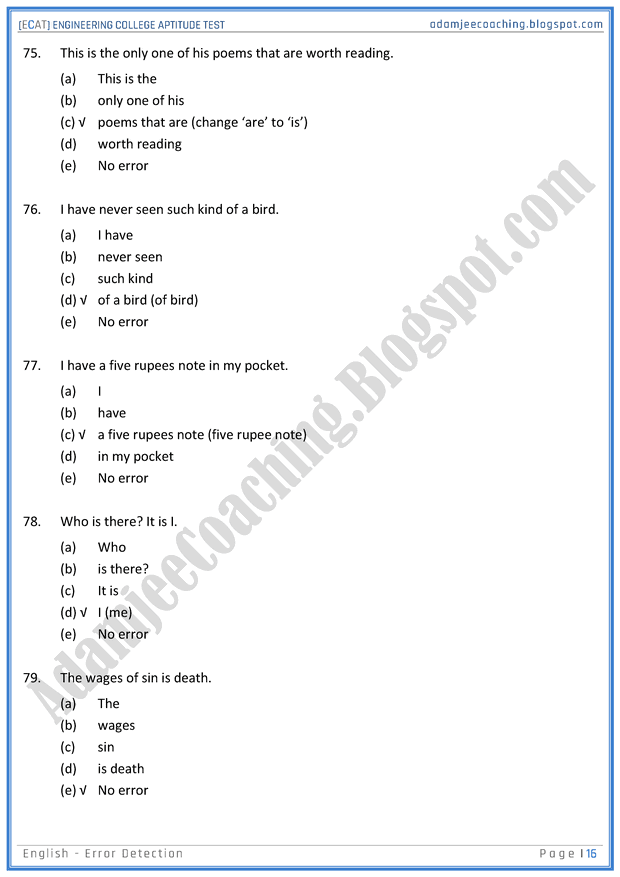 ecat-english-error-detection-mcqs-for-engineering-college-entry-test