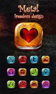 Screenshots of the Metal Go Launcher EX Android apk Themes for Android mobile, tablet, and Smartphone.