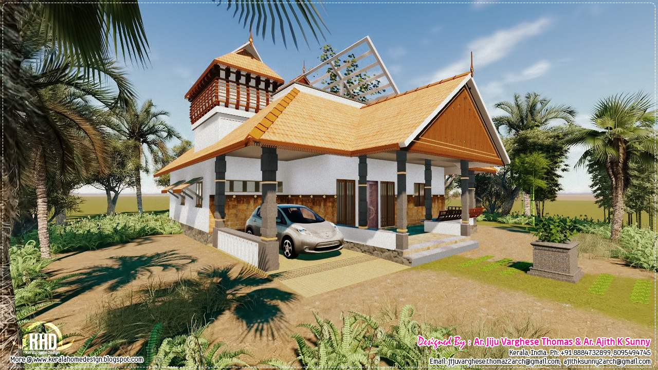 Traditional Kerala house in 1200 sq feet House Design Plans