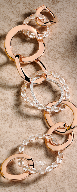 ♦Brumani Looping Shine pink gold diamond translucent quartz bracelet #jewelry #brilliantluxury