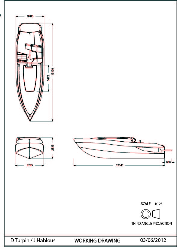 JD Boat Design: Orthographic drawings