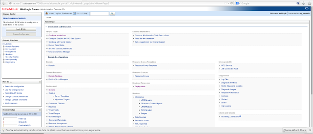 Manage weblogic domain from admin server console