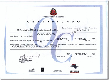 Certificado Iguape 2009