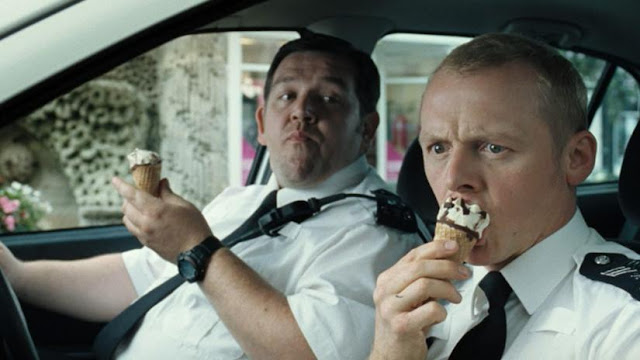 Hot Fuzz Simon Pegg Eating Cornetto In Car
