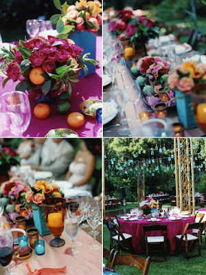 The Wedding Decorator Teal purple and oranges