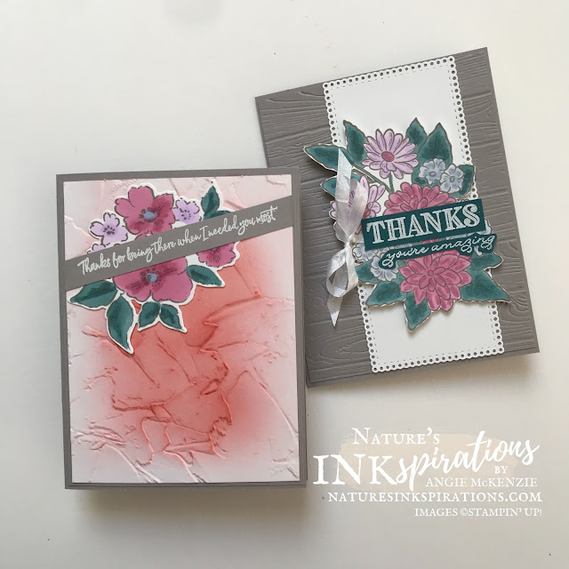 By Angie McKenzie for Crafty Collaborations Retiring In Colors Blog Hop; Click READ or VISIT to go to my blog for details! Featuring the Hand-Penned Petals Bundle from the upcoming 2021-2022 Annual Catalog and the retiring Ornate Style Photopolymer Stamp Set by Stampin' Up!; #occasioncards #thankyoucards #stamping #retiringincolors20192021 #retiringincolorsbloghop #sneakpeek #handpennedpetalsstampset #handpennedpetalsbundle #20212022annualcatalog #ornatestylestampset #todaystilesstampset #20202021annualcatalog #naturesinkspirations #makingotherssmileonecreationatatime #coloringwithblends #inkblending #fauxstucco #cardtechniques #stampinup #stampinupink #handmadecards