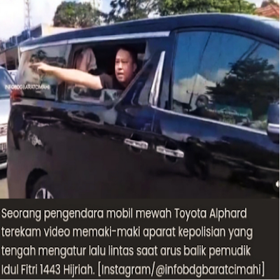 Mobil Alphard Memaki Polisi Menuai Kritik Publik