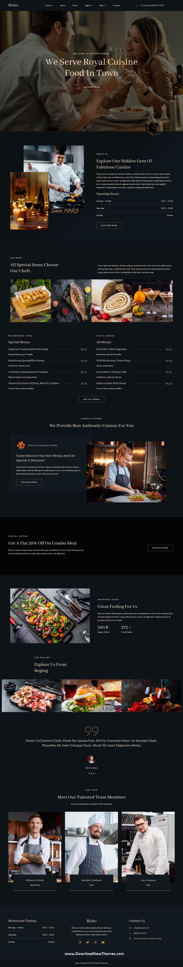 Bisko - Restaurant & Cafe Elementor Template Kit Review
