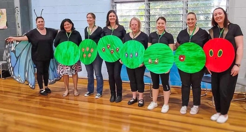 the very hungry caterpillar teacher group costume