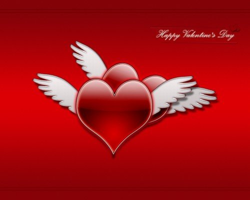 Valentine Hearts With Wings