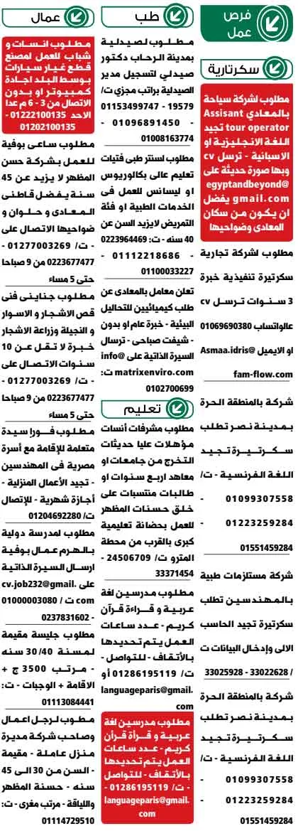 إليك.. وظائف الوسيط القاهرة والجيزة 29-7-2022 لمختلف المؤهلات والتخصصات