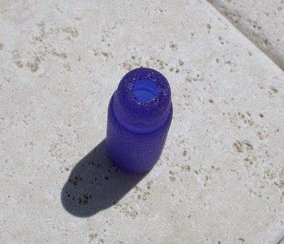 Sea glass bottle from Rincon, Puerto Rico