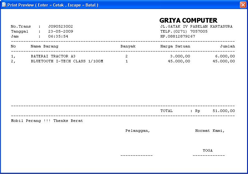 Software untuk buat nota  keripiku blog