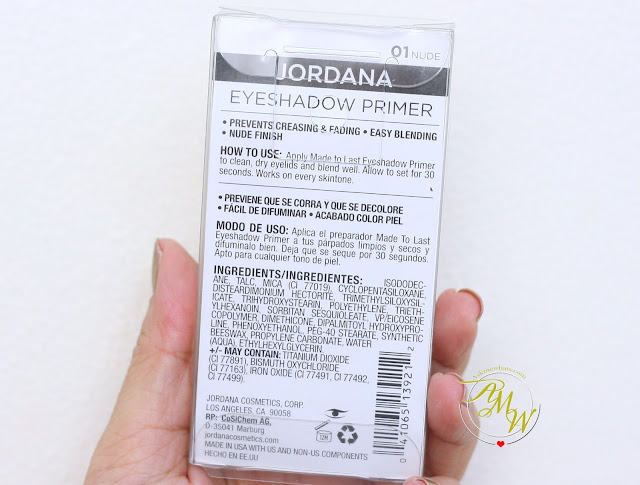 a photo of Jordana Made To Last Eyeshadow Primer Review 