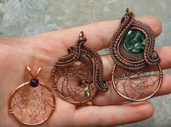 Wire Wrapped Dream Catcher Pendant Tutorial with Beautiful Inspirational  Variations / The Beading Gem