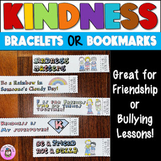 Kindness bracelets bookmarks, friendship, anti bullying