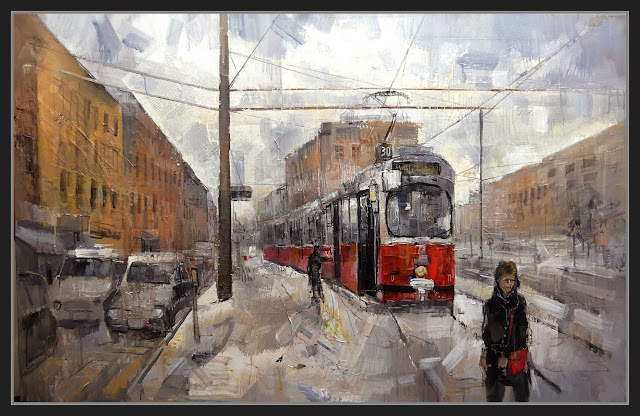 TRANVIA-NIEVE-PINTURA-ARTE-PAISAJES-NEVADOS-LUZ-COMPOSICION-ARTISTA-PINTOR-ERNEST DESCALS