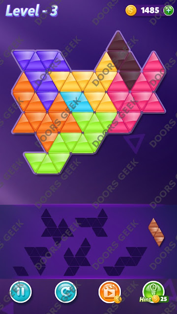 Block! Triangle Puzzle Expert Level 3 Solution, Cheats, Walkthrough for Android, iPhone, iPad and iPod