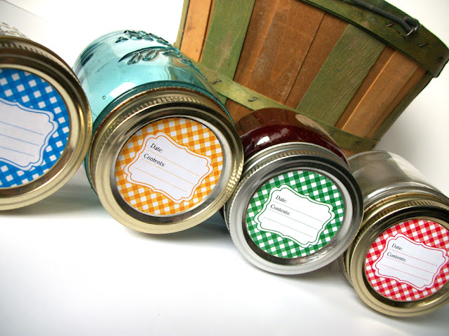 Classic Gingham Canning Jar Labels