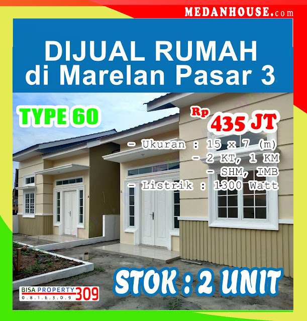 dijual rumah baru cantik indah di marelan pasar 3