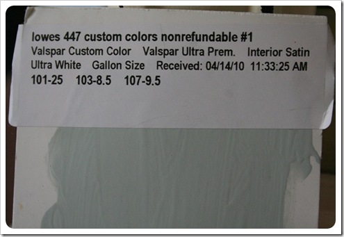 Melissa's Entryway Paint Formula