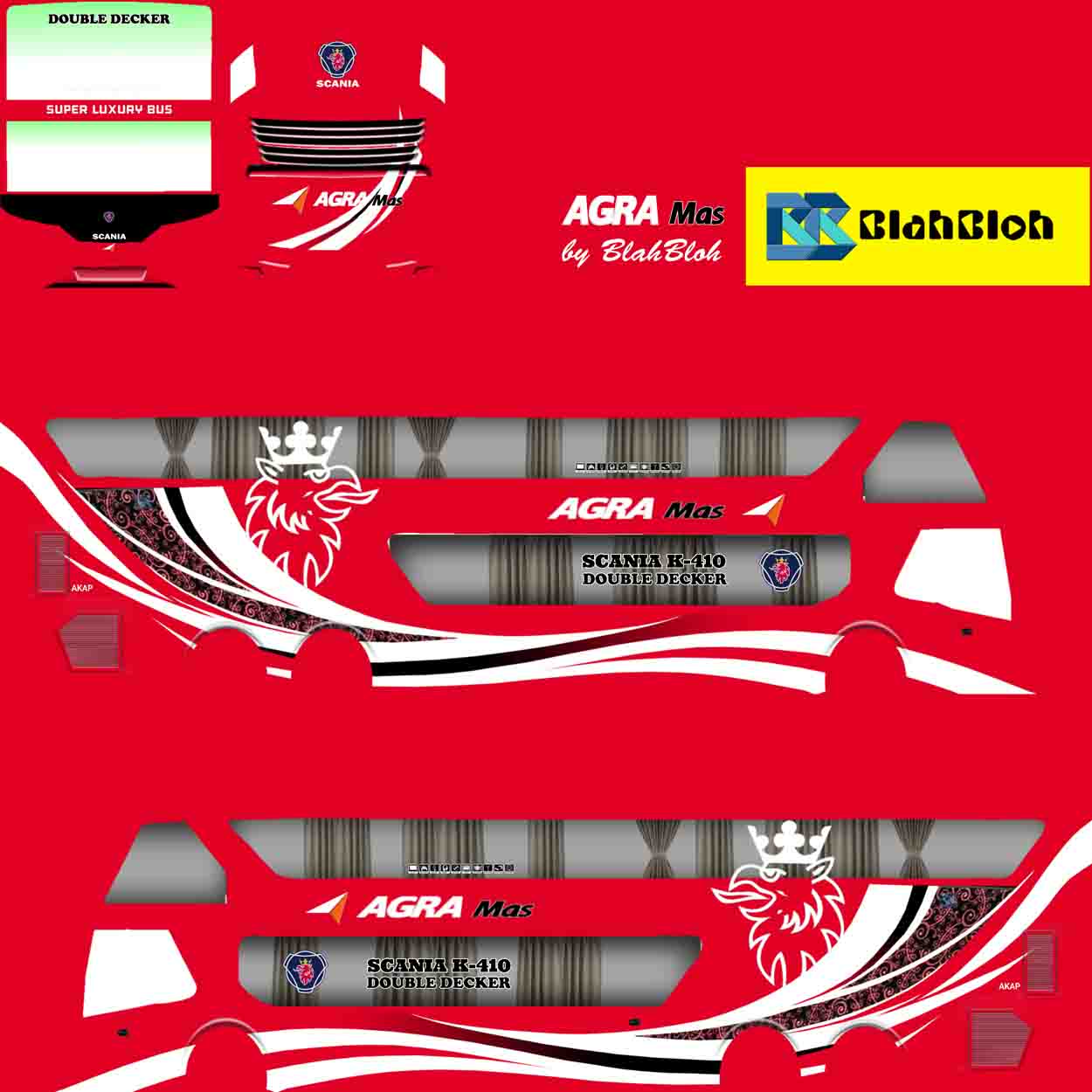 livery bussid agra mas double decker