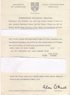 KOLEKSI PAK MAT TAHIR BARANGAN OLD SKOOL: SIJIL & SOALAN 