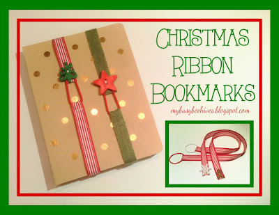 Christmas ribbon bookmarks, holiday gifts