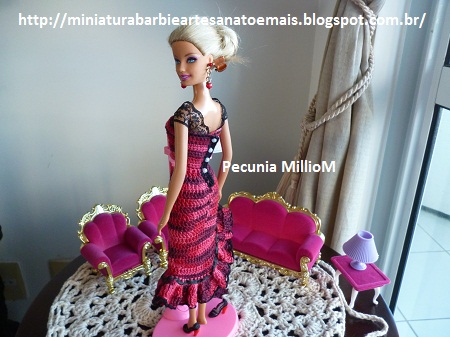 Vestido de Croche e Sapatinhos Com Renda Para Barbie Criados Por Pecunia MillioM 33