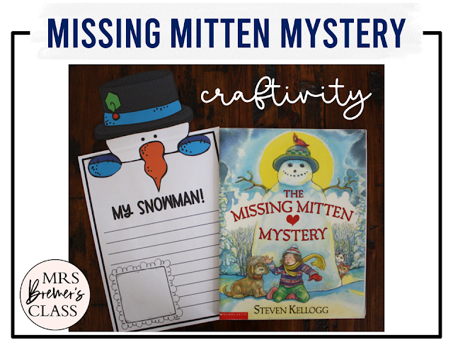 The Missing Mitten Mystery book activities unit with literacy printables, reading companion activities, and a craft for Kindergarten and First Grade
