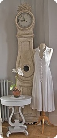 mora clock and handmade dress