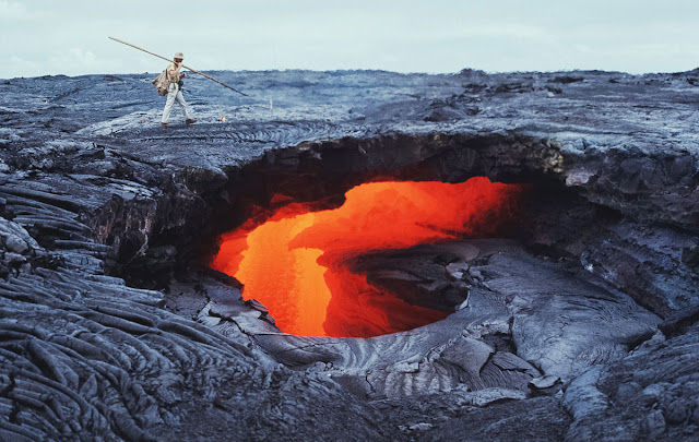 Fotografías erupción del volcán Kilauea entre 1969 y 1974