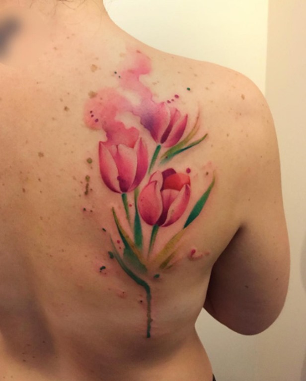Estas maravilhosas aquarela tulipas