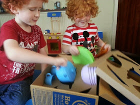 Green Toys Recycled Plastic Cookware And Dining Set Review unpacking box