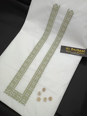 Kashmiri white embroidery work kurta 