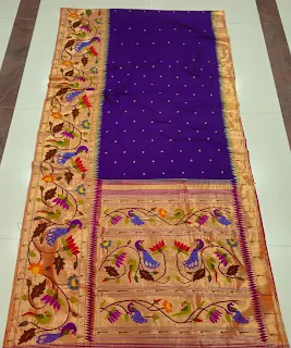 Half allover work paithani saree