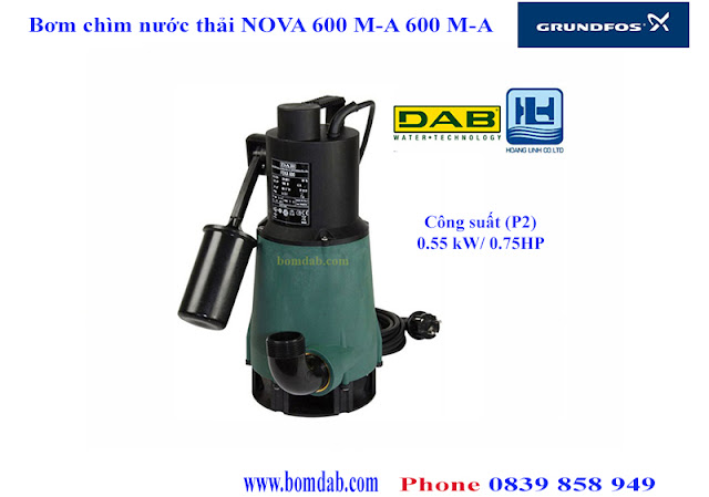 máy bơm chìm nước thải nova 600 m-a