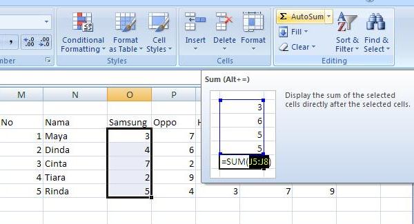 Cara Menjumlahkan Angka Dengan Microsoft Excel