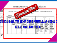 Download Kisi-Kisi Soal Tes akhir Guru Pembelajar Modul C Kelas awal dan Tinggi