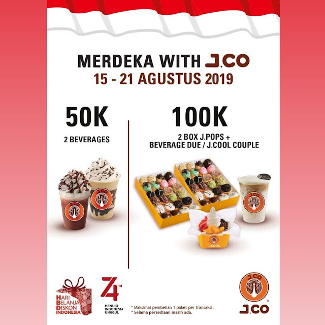 #JCO - #Promo Special Harga Kemerdekaan 2 Beverage 50K  & 2 Box 100K (15 - 21 Agustus 2019)