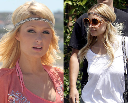  and i saw a girl with a metallic headband similar to Nicole Richie, 