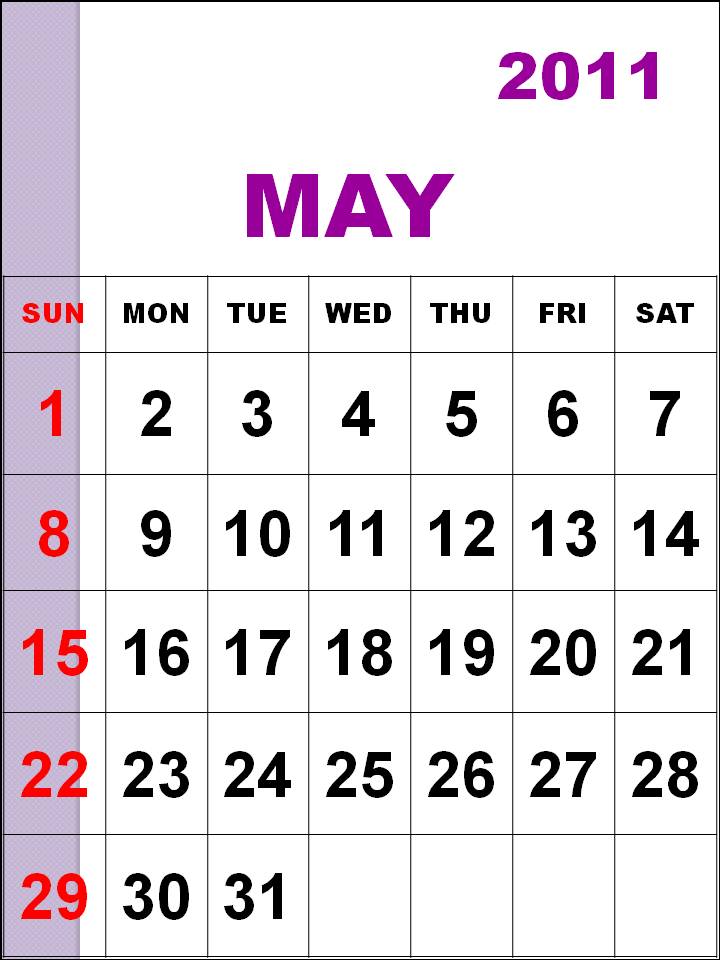 may calendar 2011 with holidays. Monthly+calendar+2011+may