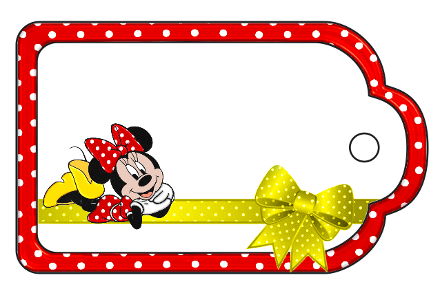 Minnie and Mickey: Cute Free Printable Tags or Labels. 