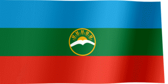 The waving flag of Karachay-Cherkessia (Animated GIF)