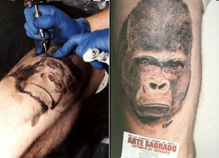 gorilla tattoo design for body