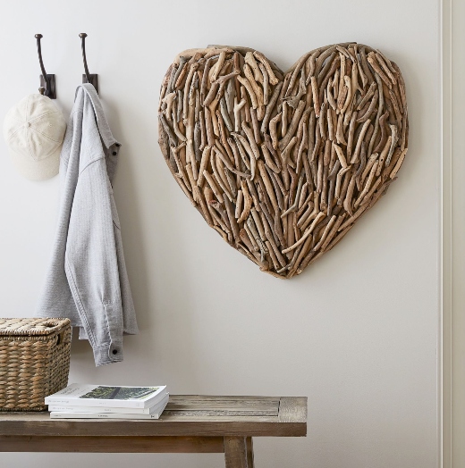 Pottery Barn Wall Art Decor Inspiration Driftwood Heart