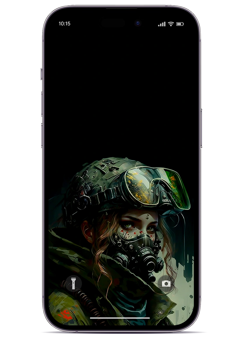 Black Wallpaper iPhone: Woman Soldier