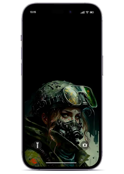 Black Wallpaper iPhone: Woman Soldier