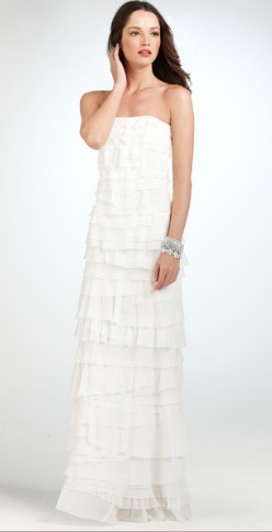 Ann Taylor Silk Strapless Tiered Wedding Gown 495