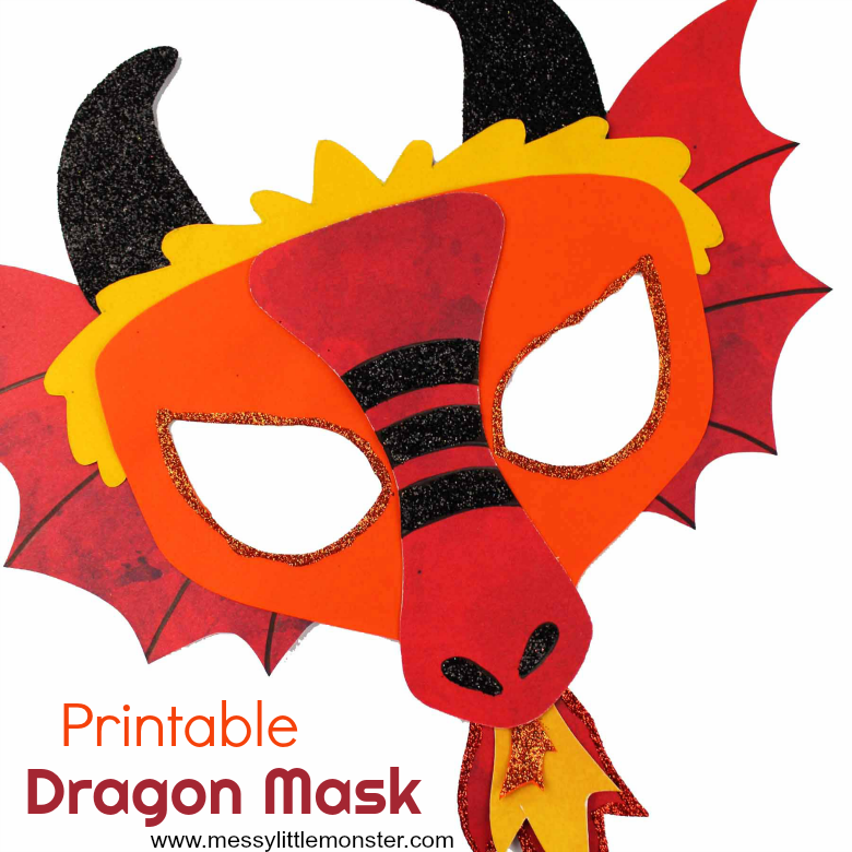 Chinese Dragon Mask. A fun printable dragon craft for kids